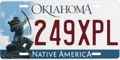 OK license plate 249XPL