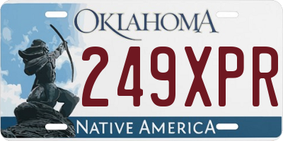 OK license plate 249XPR