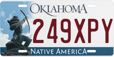 OK license plate 249XPY