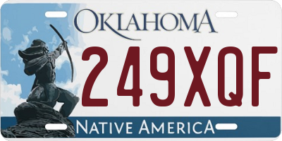OK license plate 249XQF