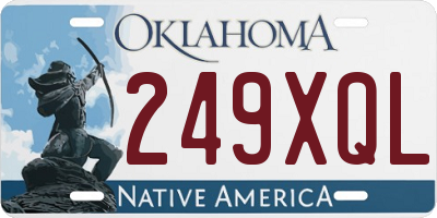 OK license plate 249XQL