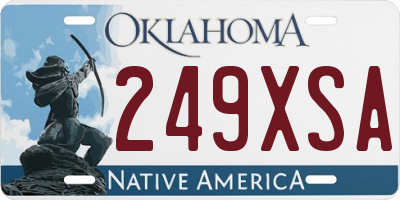 OK license plate 249XSA