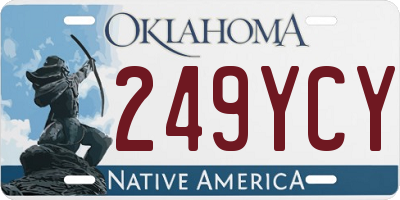 OK license plate 249YCY