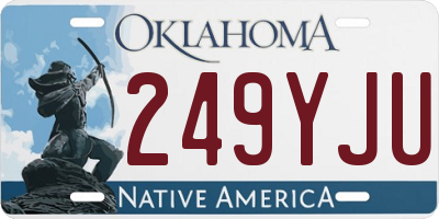 OK license plate 249YJU