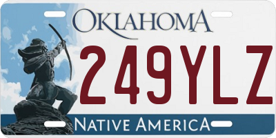 OK license plate 249YLZ