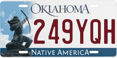 OK license plate 249YQH