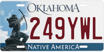 OK license plate 249YWL