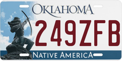 OK license plate 249ZFB