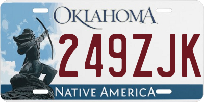 OK license plate 249ZJK