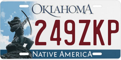 OK license plate 249ZKP