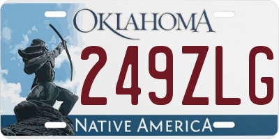 OK license plate 249ZLG