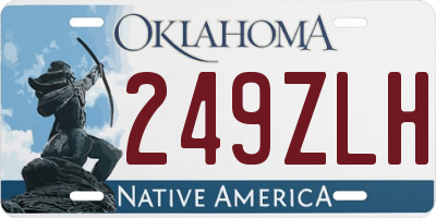 OK license plate 249ZLH