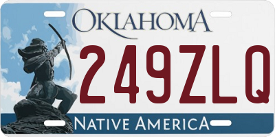 OK license plate 249ZLQ