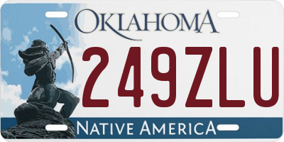 OK license plate 249ZLU