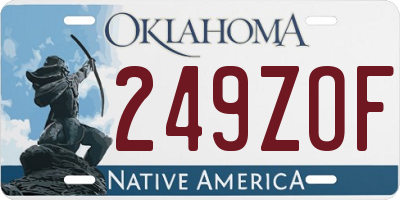 OK license plate 249ZOF