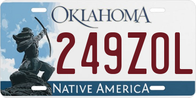 OK license plate 249ZOL