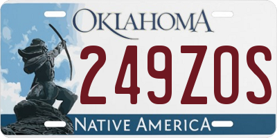 OK license plate 249ZOS