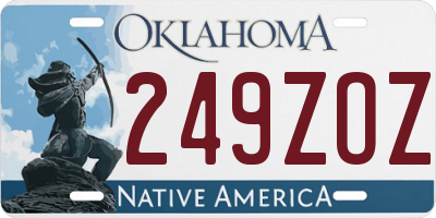 OK license plate 249ZOZ