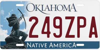 OK license plate 249ZPA