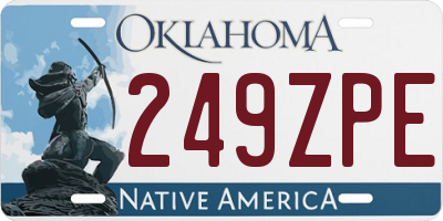 OK license plate 249ZPE