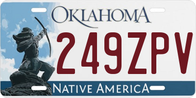 OK license plate 249ZPV