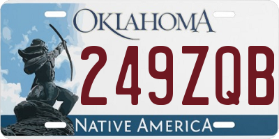 OK license plate 249ZQB