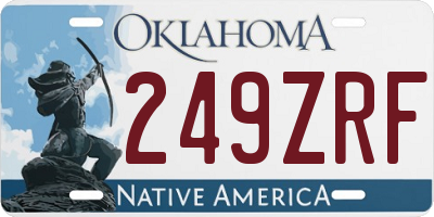 OK license plate 249ZRF