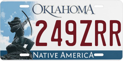 OK license plate 249ZRR