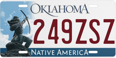 OK license plate 249ZSZ