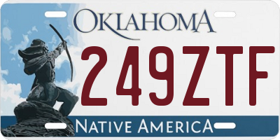 OK license plate 249ZTF