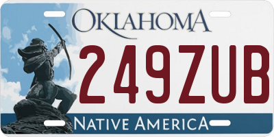 OK license plate 249ZUB