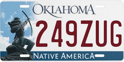 OK license plate 249ZUG