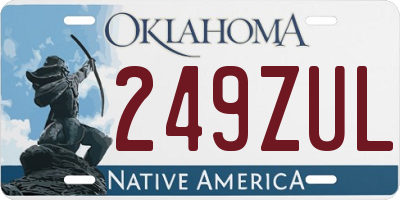 OK license plate 249ZUL