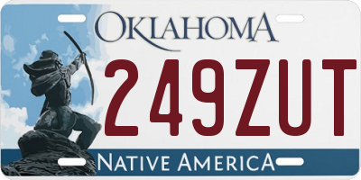 OK license plate 249ZUT