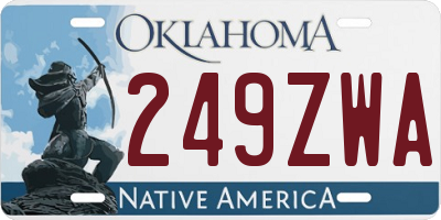OK license plate 249ZWA