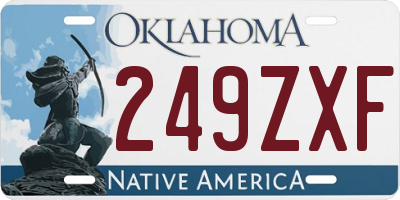 OK license plate 249ZXF