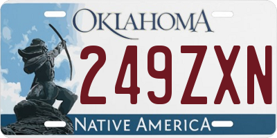 OK license plate 249ZXN
