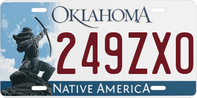 OK license plate 249ZXO