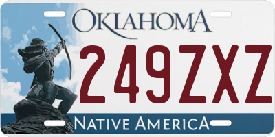 OK license plate 249ZXZ