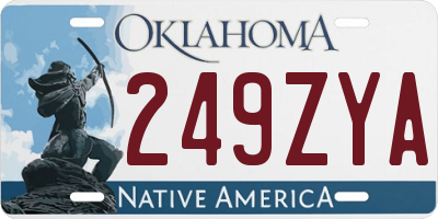 OK license plate 249ZYA