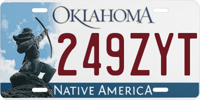 OK license plate 249ZYT