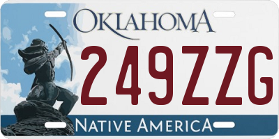 OK license plate 249ZZG