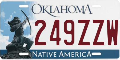 OK license plate 249ZZW