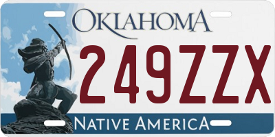 OK license plate 249ZZX