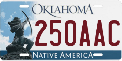 OK license plate 250AAC