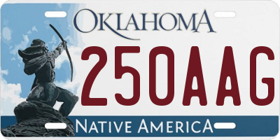 OK license plate 250AAG