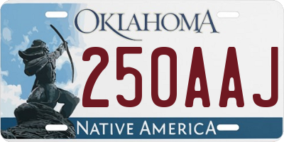 OK license plate 250AAJ