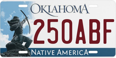 OK license plate 250ABF