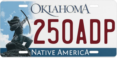 OK license plate 250ADP