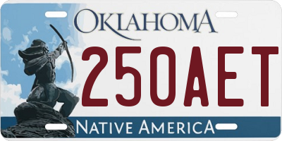 OK license plate 250AET